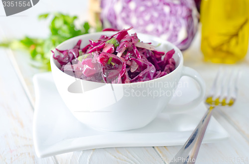 Image of salad with blue cabbage