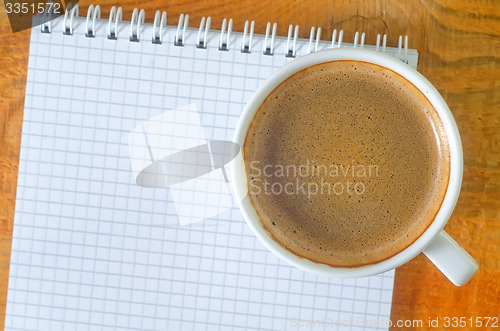 Image of coffee and note