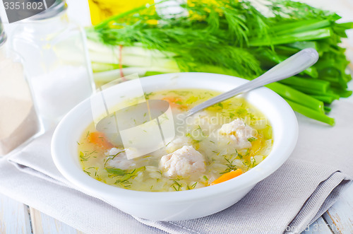 Image of fresh soup with meat balls