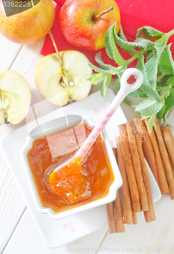 Image of jam and apples