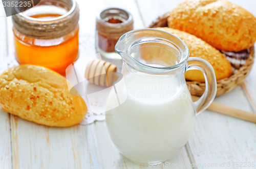 Image of milk, honey and bread