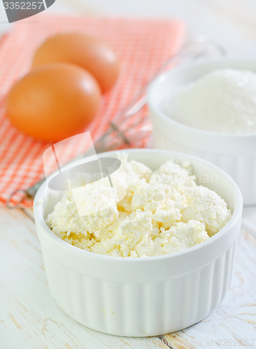 Image of cottage, sugar,and eggs