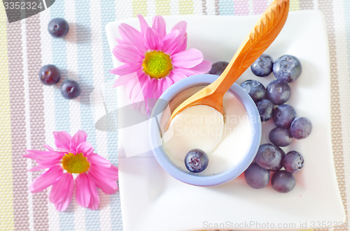 Image of yogurt with blueberry