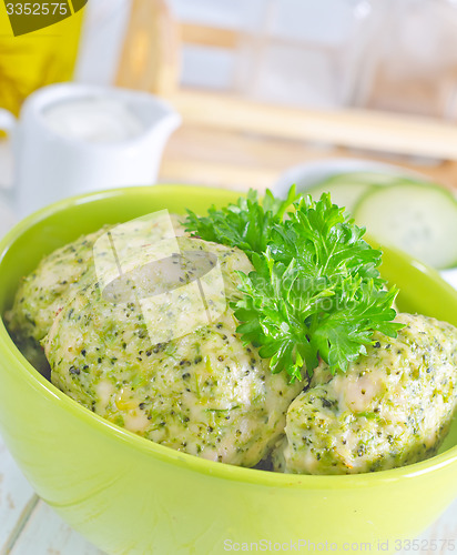 Image of cutlets from chicken and vegetables