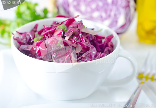 Image of salad with blue cabbage