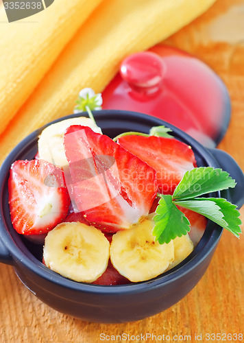 Image of banana and strawberry