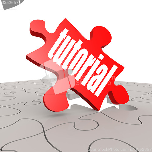 Image of Tutorial word with puzzle background