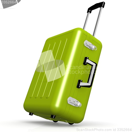 Image of Green luggage in angle position