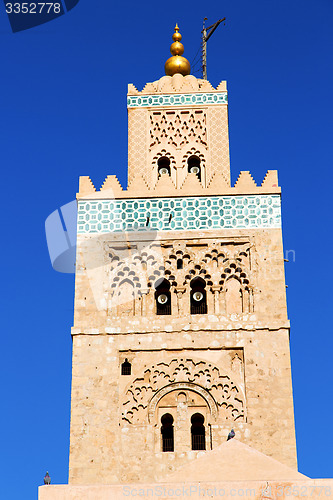 Image of in maroc minaret and the blue    sky