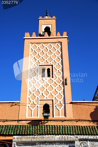 Image of in maroc africa minaret and the tile