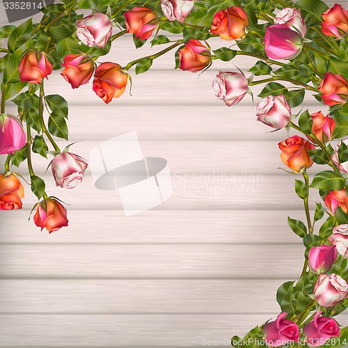 Image of Greeting card with roses. EPS 10