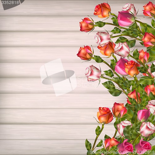 Image of Greeting card with roses. EPS 10