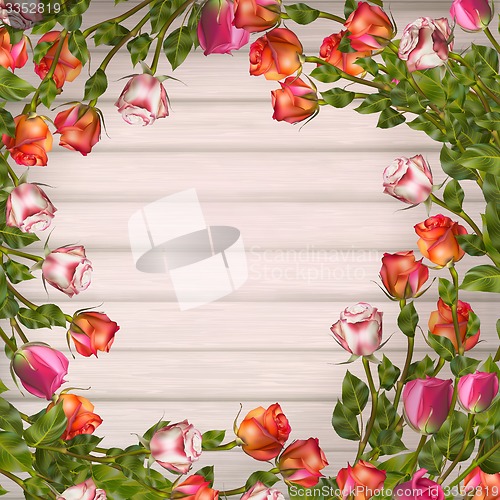 Image of Greeting card with roses. EPS 10