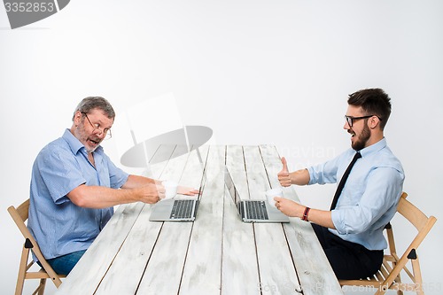 Image of The two colleagues working on project together