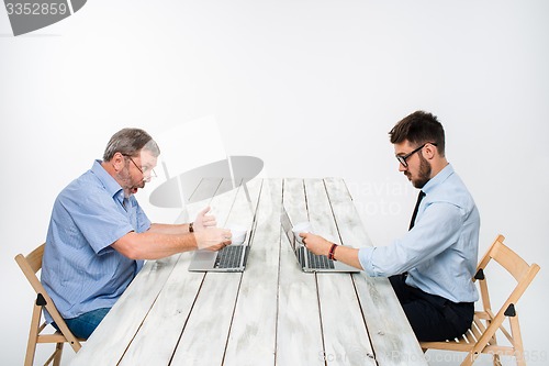 Image of The two colleagues working on project together