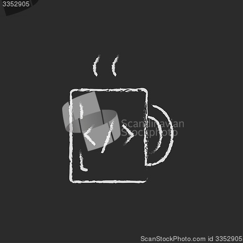 Image of Mug with hot coffee drawn in chalk