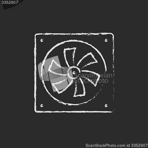 Image of Computer cooler drawn in chalk