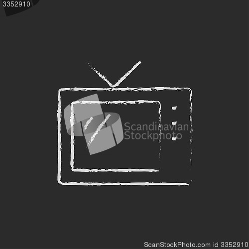 Image of Retro television drawn in chalk