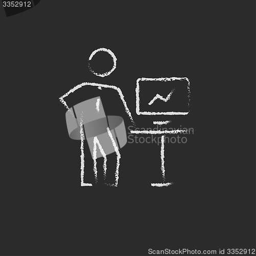 Image of Business presentation drawn in chalk