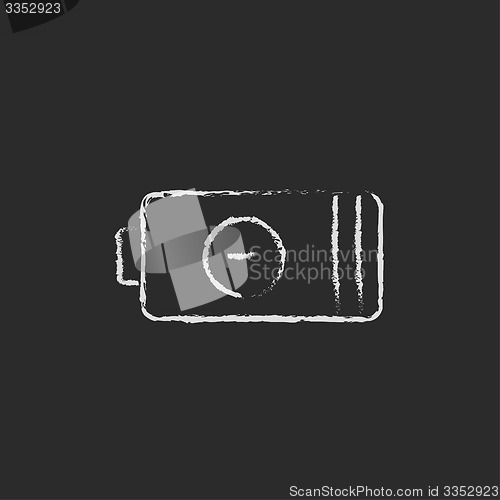 Image of Negative power battery drawn in chalk