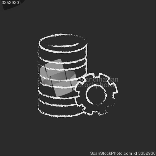 Image of Server with gear drawn in chalk