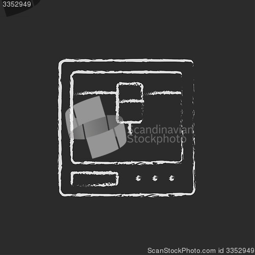 Image of Isometric 3d printer drawn in chalk