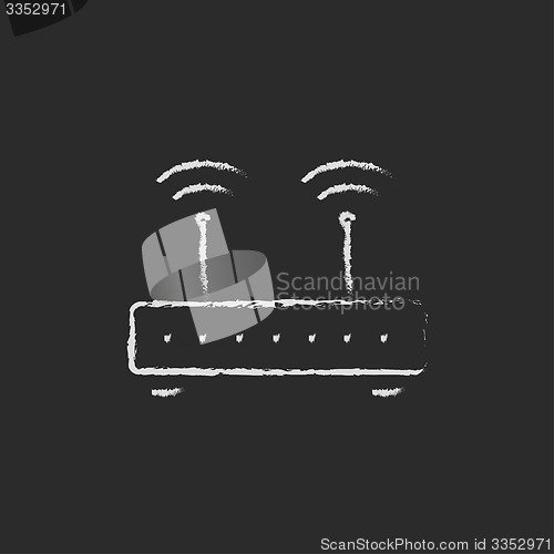 Image of Wireless router drawn in chalk