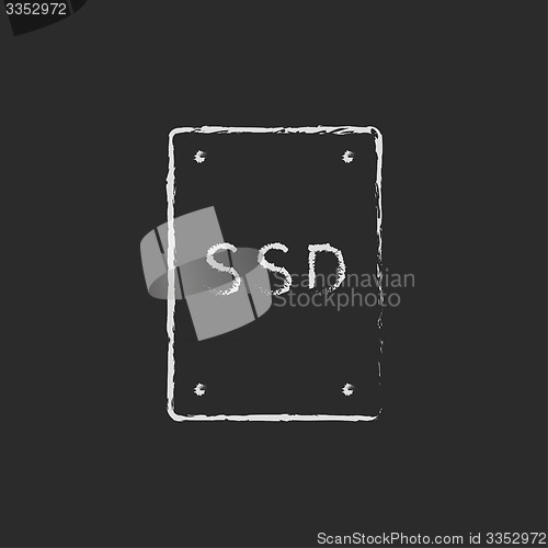 Image of SSD Solid state drive drawn in chalk