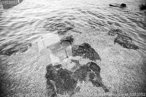 Image of Sea water surface bw