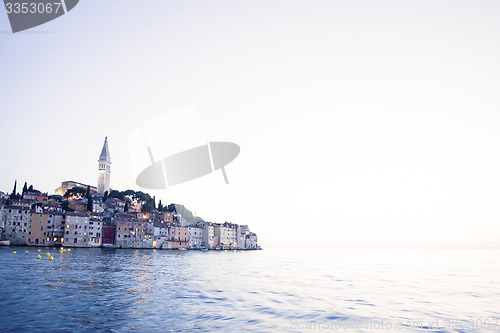 Image of Old city core of Rovinj at sunset