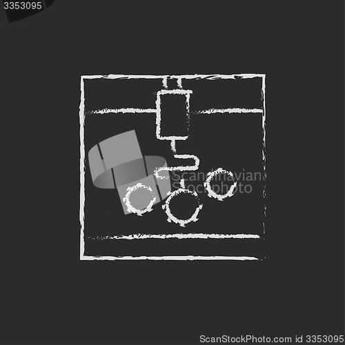 Image of Three D printer drawn in chalk