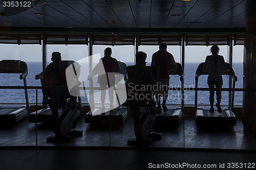 Image of People exercising at the gym