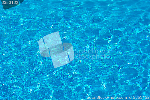 Image of Blue pool water with sun reflections.