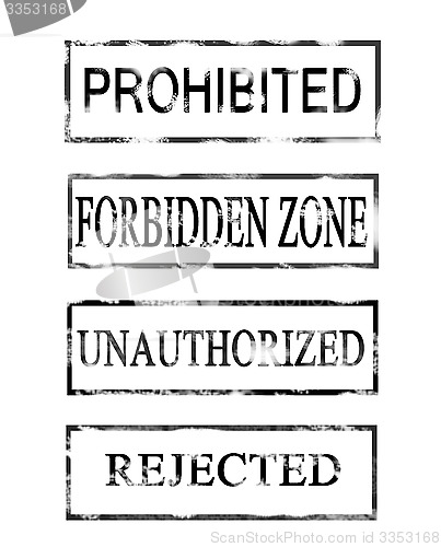 Image of four prohibited stamps