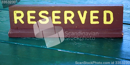 Image of Reserved sign.