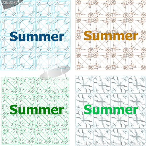 Image of Summer time word. Typographic print poster. Holiday card set