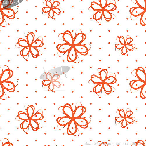 Image of Seamless Flowers on a white background