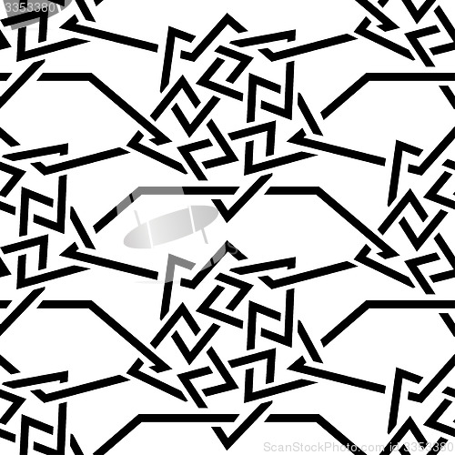 Image of Seamless Black wicker ornament on a white background