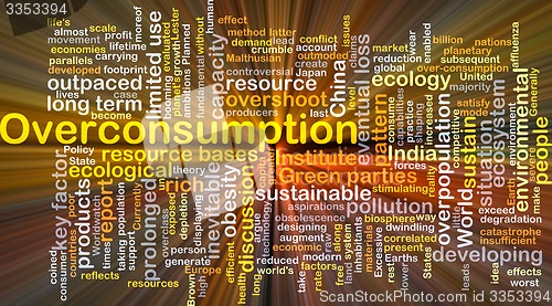 Image of Overconsumption background concept glowing