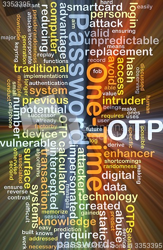 Image of One-time password OTP background concept glowing