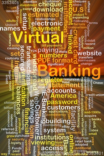 Image of Virtual banking background concept glowing