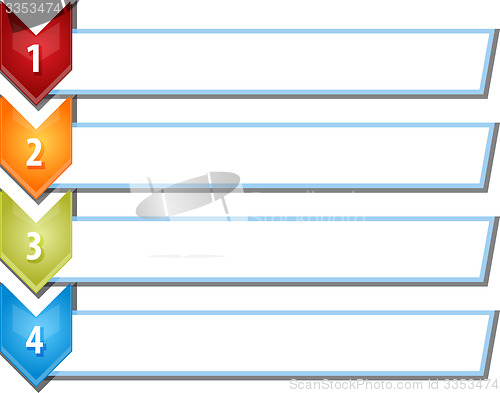 Image of Four blank business diagram chevron list illustration