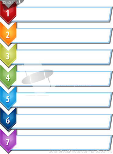 Image of Seven blank business diagram chevron list illustration