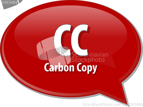 Image of CC acronym definition speech bubble illustrationP