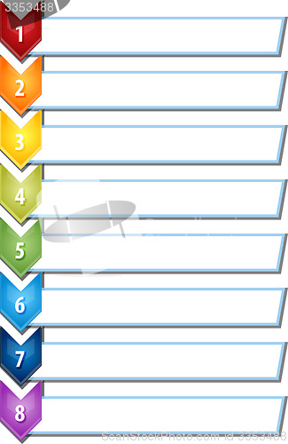 Image of Eight blank business diagram chevron list illustration