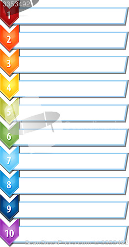 Image of Ten blank business diagram chevron list illustration