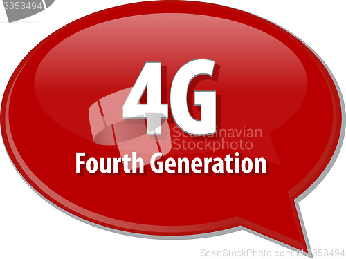 Image of 4G acronym definition speech bubble illustration