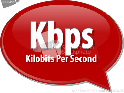 Image of Kbps acronym definition speech bubble illustration