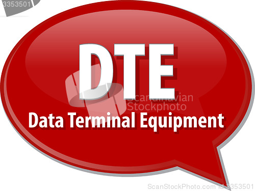 Image of DTE acronym definition speech bubble illustration