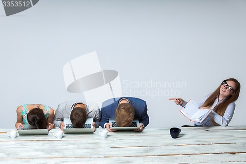 Image of Business team working on their business project together at office